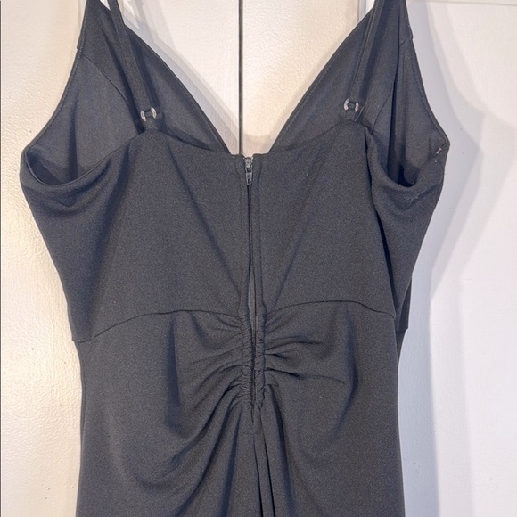 EUC Emerald Sundae Black Ruched Midi Cocktail Dress - Picture 7 of 11